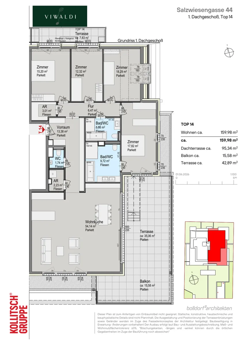 VIWALDI | Top 14 | Tolles Penthouse in der Salzwiesengasse. - Ansicht 2