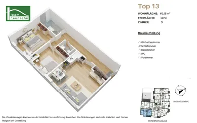 3-Zimmer-Wohnung kaufen in Wien – 65,28 m², € 289.000 – Bild 11 von 11
