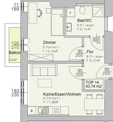 2-Zimmer-Wohnung mieten in Bruck-Mürzzuschlag – 44 m², € 431 – Bild 7 von 15