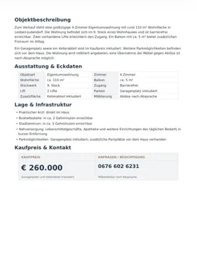 4-Zimmer-Wohnung kaufen in Leoben – 110 m², € 260.000 – Bild 6 von 6