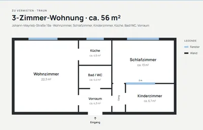 3-Zimmer-Wohnung mieten in Linz Land – 56 m², € 840 – Bild 19 von 19