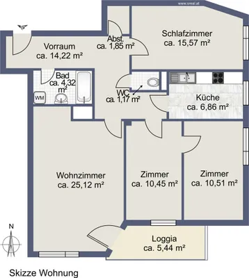 4-Zimmer-Wohnung kaufen in Korneuburg – 95,52 m², € 249.000 – Bild 23 von 24