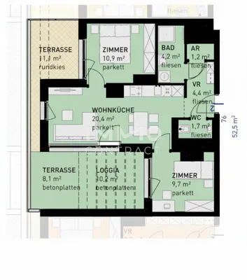 3-Zimmer-Wohnung kaufen in Wien – 52,5 m², € 437.500 – Bild 9 von 10