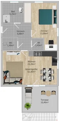 2-Zimmer-Wohnung mieten in Graz – 52 m², € 772 – Bild 10 von 10