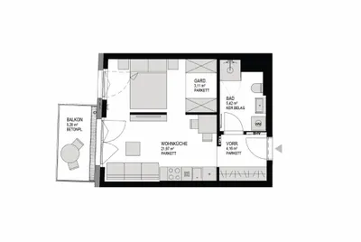 1-Zimmer-Wohnung mieten in Wien – 34,66 m², € 920 – Bild 13 von 13