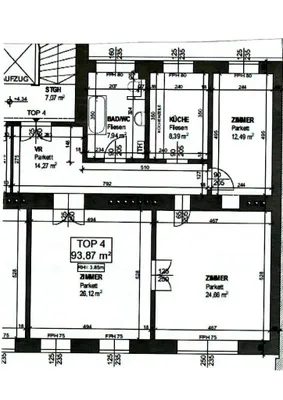 U1-NÄHE, MÖLLWALDPLATZ, 94 m2 Altbau, 3 Zimmer, Extraküche, 3er-WG-geeignet, Wannenbad, 1. Liftstock – Bild 3