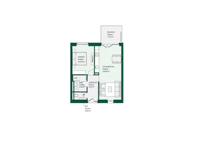 2-Zimmer-Wohnung mieten in Graz – 56 m², € 859 – Bild 7 von 7
