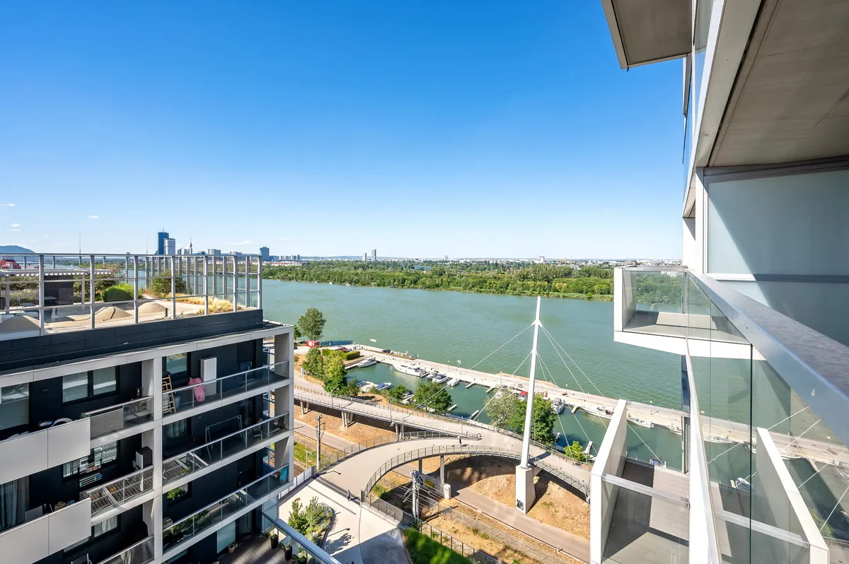 Marina Towers: Exklusive 3-Zimmer-Wohnung mit Donaublick im 12. Liftstock - Ansicht 2