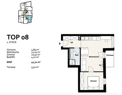 2-Zimmer-Wohnung kaufen in Wien – 41,71 m², € 279.000 – Bild 8 von 8
