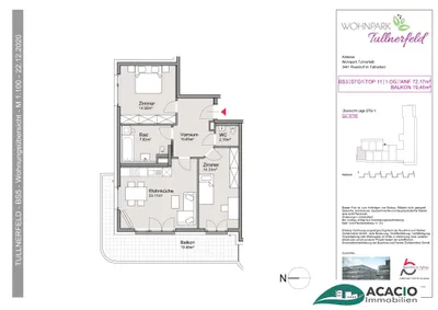 3-Zimmer-Wohnung mieten in Tulln – 72,17 m², € 1.000 – Bild 13 von 13
