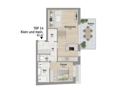 2-Zimmer-Wohnung kaufen in Wien – 60,98 m², € 419.900 – Bild 4 von 5