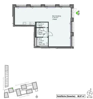 1-Zimmer-Immobilie mieten in Graz – 66,87 m², € 962 – Bild 3 von 4