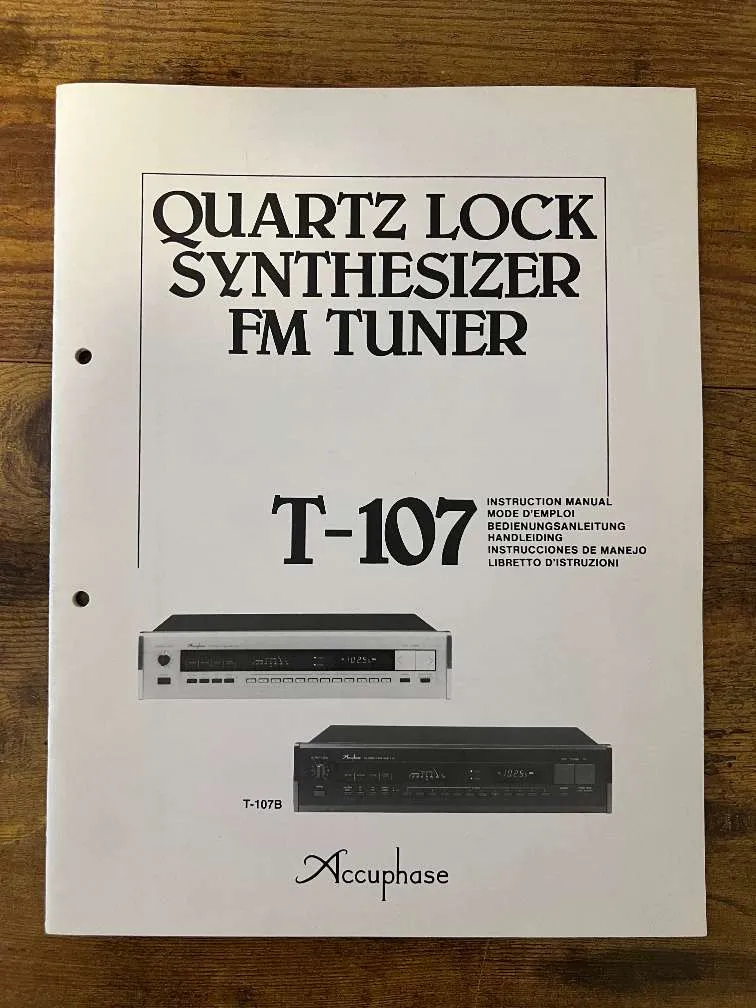 その他 Accuphase FM STEREO TUNER MODEL T-107 Accuphase T-107 FM