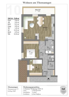 3-Zimmer-Wohnung mieten in Hallein – 72,89 m², € 1.230 – Bild 11 von 11