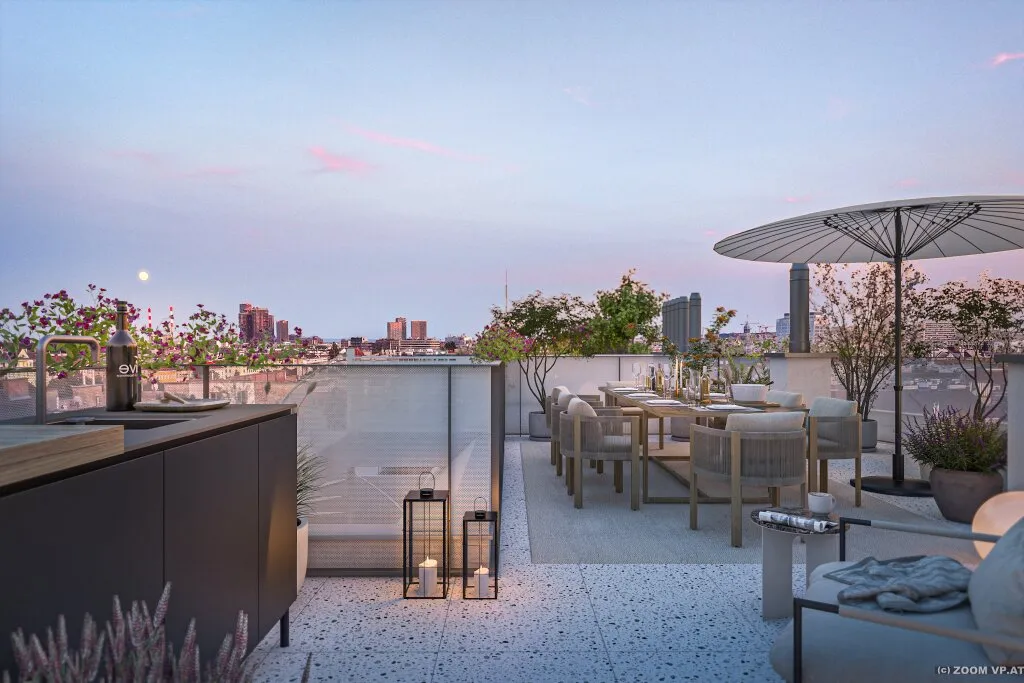 152 m² Dachgeschoss-Maisonette mit 3 Terrassen + Dachterrasse | 88 m² Freifläche, 4 Zimmer - Ansicht 2