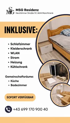 22-Zimmer-Wohnung mieten in Wels-Land – 25 m², € 550 – Bild 24 von 27