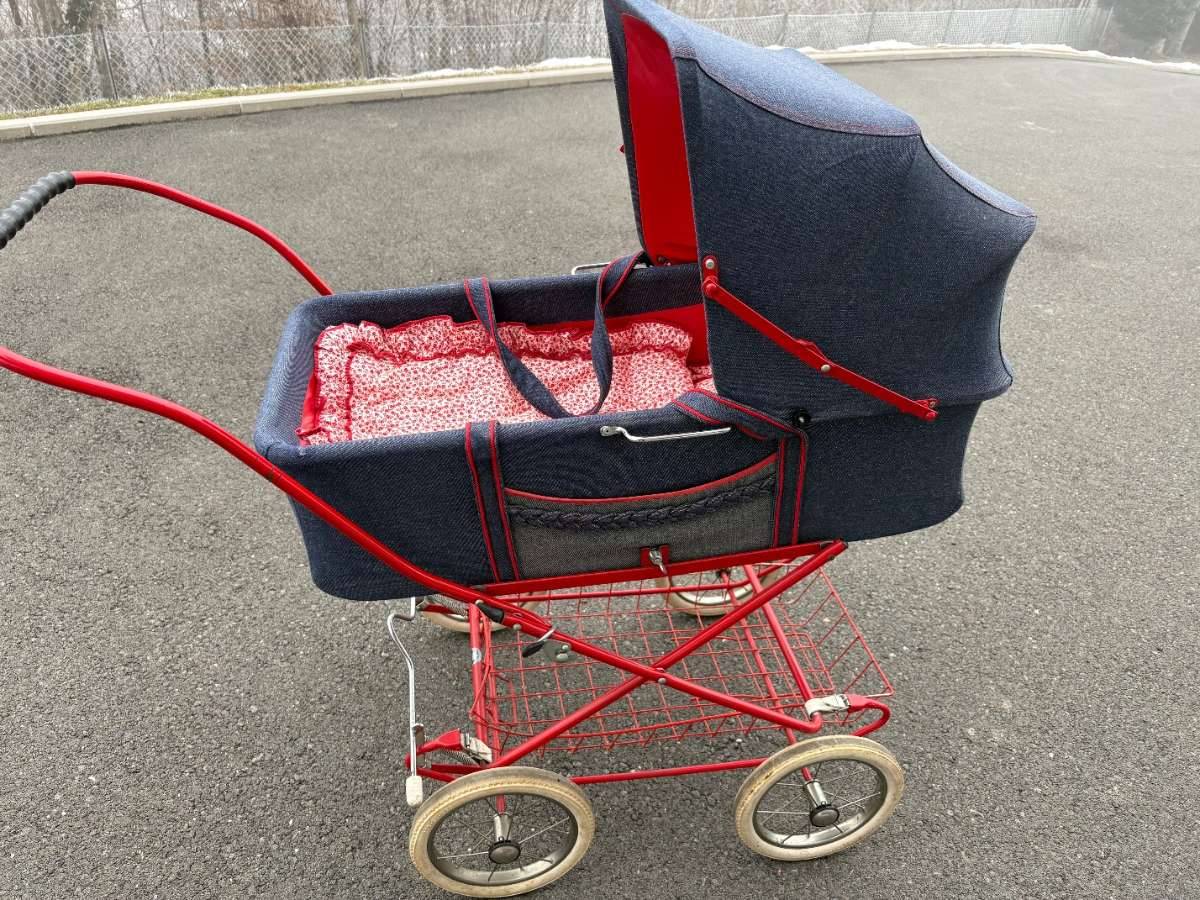 Vintage Kinderwagen Herlag Jeansstoff 80er Jahre,  120,- (8243 Pinggau) -  willhaben