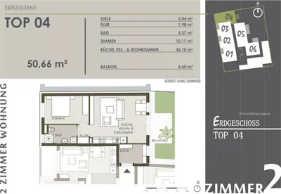 2-Zimmer-Wohnung mieten in Graz – 51 m², € 763 – Bild 5 von 5