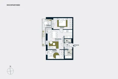 3-Zimmer-Wohnung kaufen in Wien – 60,5 m², € 459.800 – Bild 2 von 9