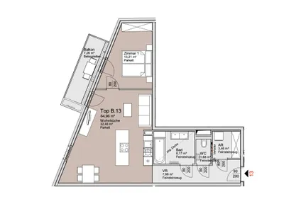 2-Zimmer-Wohnung kaufen in Wien – 64,63 m², € 420.000 – Bild 12 von 12