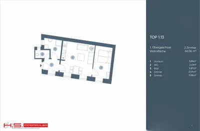 2-Zimmer-Wohnung kaufen in Wien – 46 m², € 369.000 – Bild 14 von 14