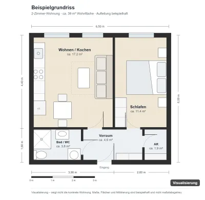 2-Zimmer-Wohnung kaufen in Klagenfurt – 39 m², € 112.000 – Bild 4 von 4