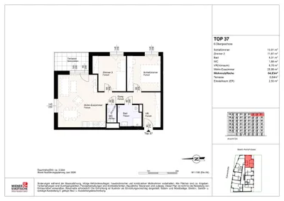 3-Zimmer-Wohnung mieten in Sankt Pölten – 64,83 m², € 1.015 – Bild 6 von 6