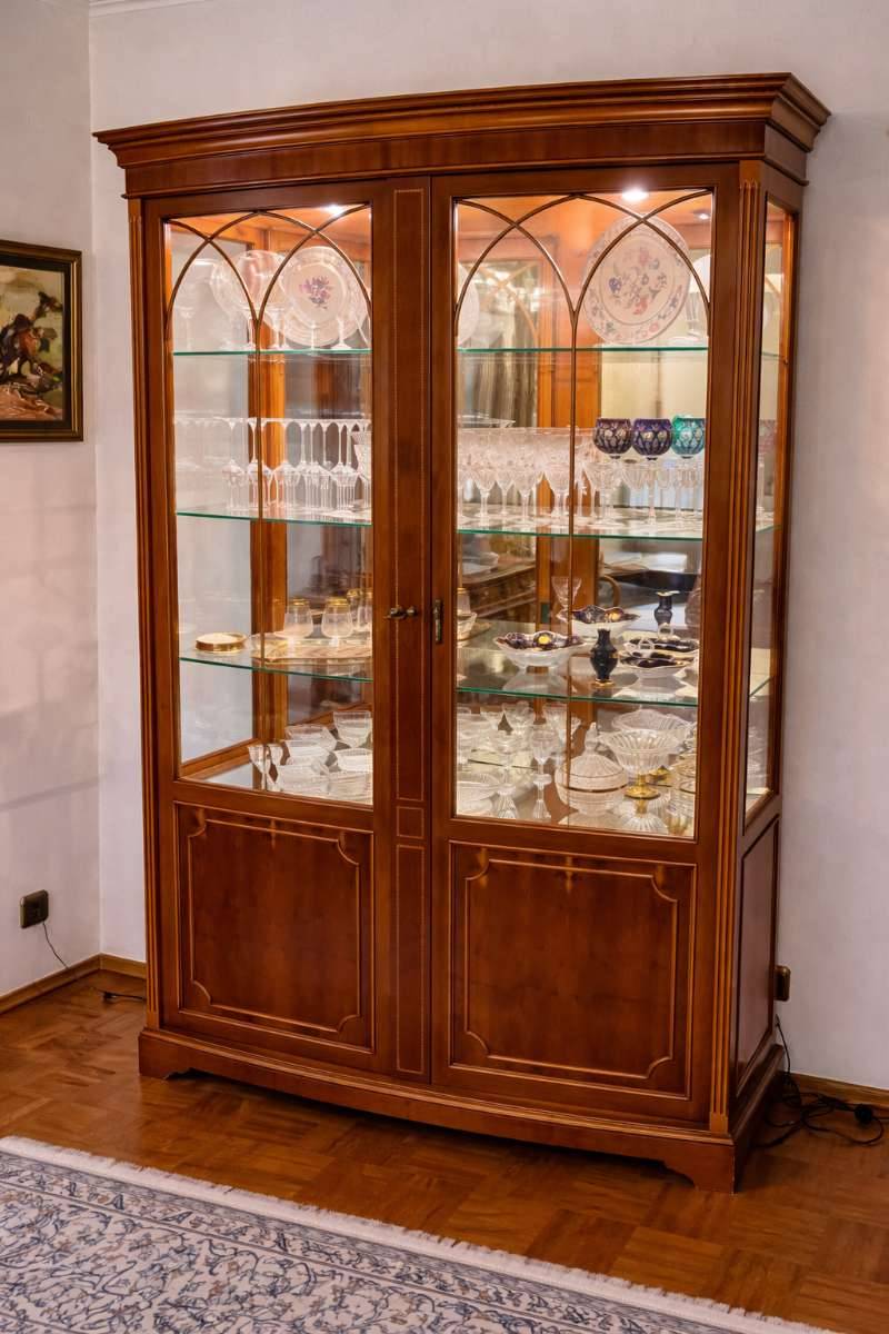 Biedermeier Vitrine hochwertig Eibe T51 Englische Mbel Empire Stilmbel,   1.850,- (1010 Wien) - willhaben