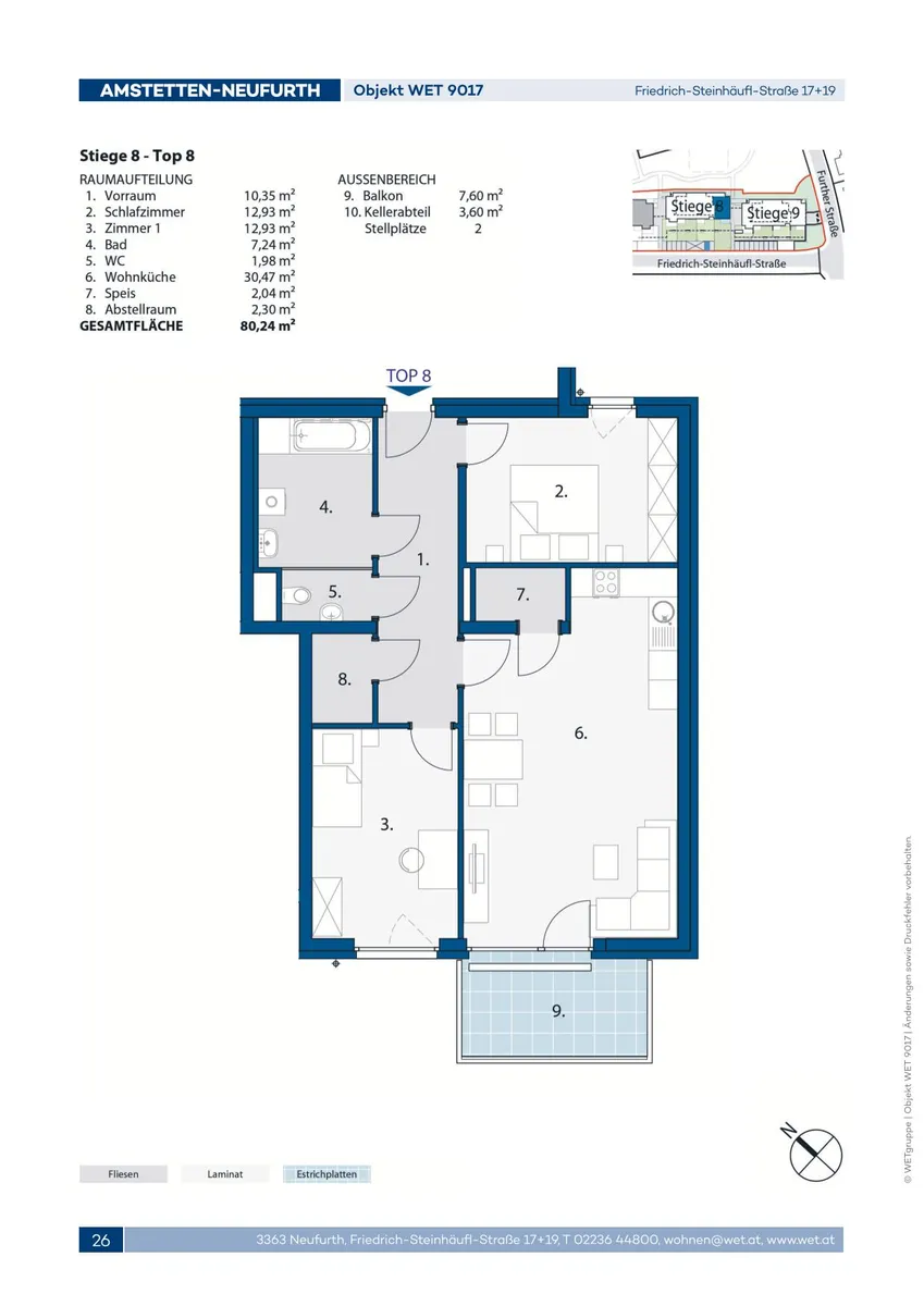 Top 17/8 | 1. OG | Fertigstellung 3. Quartal 2027 | geförderte Balkonwohnung | Miete mit Kaufoption - Widok 2