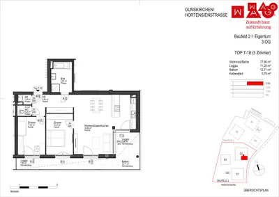3-Zimmer-Wohnung kaufen in Wels-Land – 77,9 m², € 379.700 – Bild 5 von 6