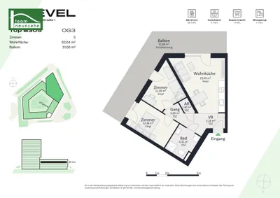 3-Zimmer-Wohnung mieten in Graz – 62,64 m², € 995 – Bild 25 von 25