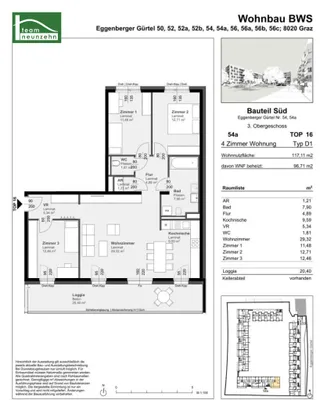 4-Zimmer-Wohnung mieten in Graz – 96,71 m², € 1.197 – Bild 20 von 20