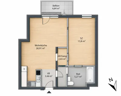 2-Zimmer-Wohnung mieten in Wien – 53,67 m², € 950 – Bild 24 von 24