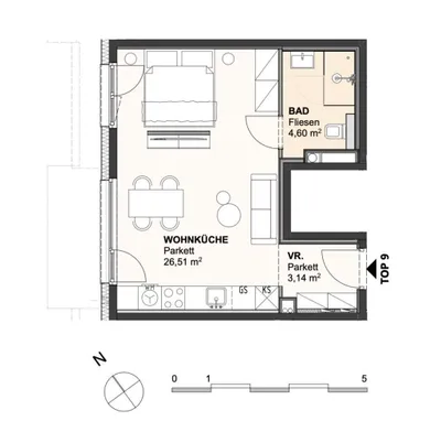 1-Zimmer-Wohnung kaufen in Wien – 31 m², € 199.900 – Bild 13 von 13