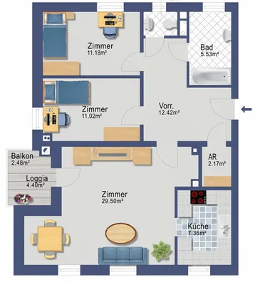 3-Zimmer-Wohnung kaufen in Eisenstadt - Umgebung – 82,14 m², € 212.000 – Bild 16 von 16