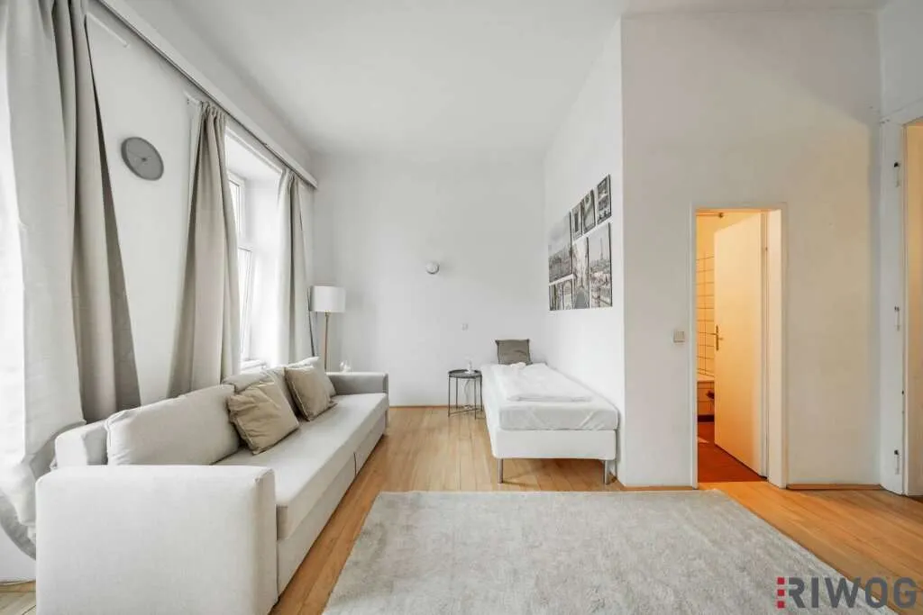 RETRO-CHIC II 2 ZIMMER ALTBAUWOHNUNG II 1. OG MIT LIFT II 53m² EIGENGARTEN II AIRBNB oder SELBST EINZIEHEN II SOFORT NUTZBAR II NÄHE U6/AKH/VOLKSOPER/WUK - Ansicht 3