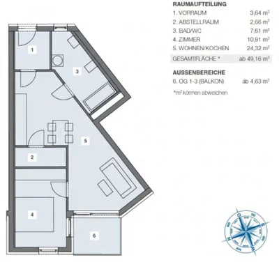 2-Zimmer-Wohnung kaufen in Graz – 49,28 m², € 265.000 – Bild 19 von 19