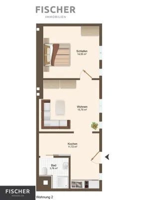 2-Zimmer-Wohnung mieten in Villach – 45,75 m², € 710 – Bild 7 von 7