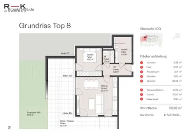 2-Zimmer-Wohnung kaufen in Salzburg-Umgebung – 58,62 m², € 520.000 – Bild 3 von 4