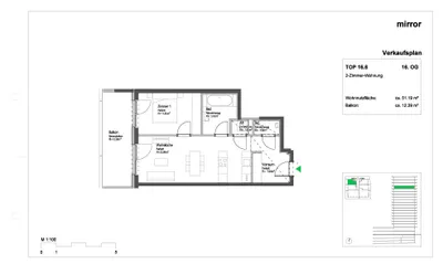 2-Zimmer-Wohnung mieten in Graz – 51 m², € 748 – Bild 2 von 14
