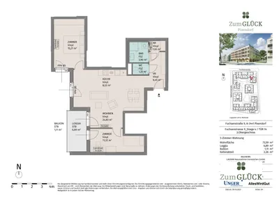 3-Zimmer-Wohnung mieten in Tulln – 73,59 m², € 1.095 – Bild 14 von 14