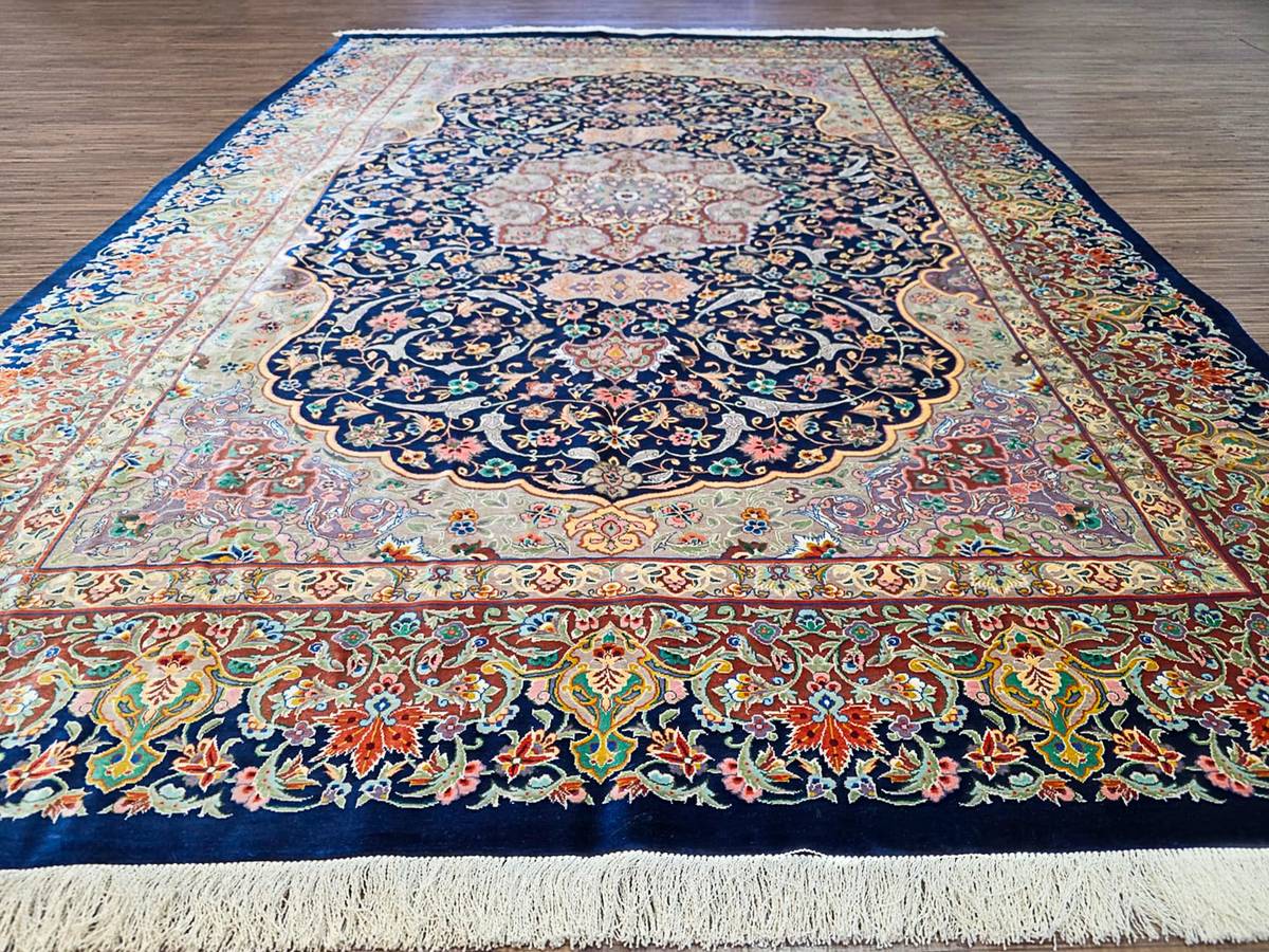 GRATIS VERSAND EUROPAWEIT Exklusiver Handgeknüpfter Isfahan Perserteppich 200 x 140 cm Seide auf Seide Unikat Zeitlose Meisterknüpfung 1 Mio. Knoten/Qm H1 Garantiert HANDGEKNÜPFT PERSER- & ORIENTTEPPICHE
