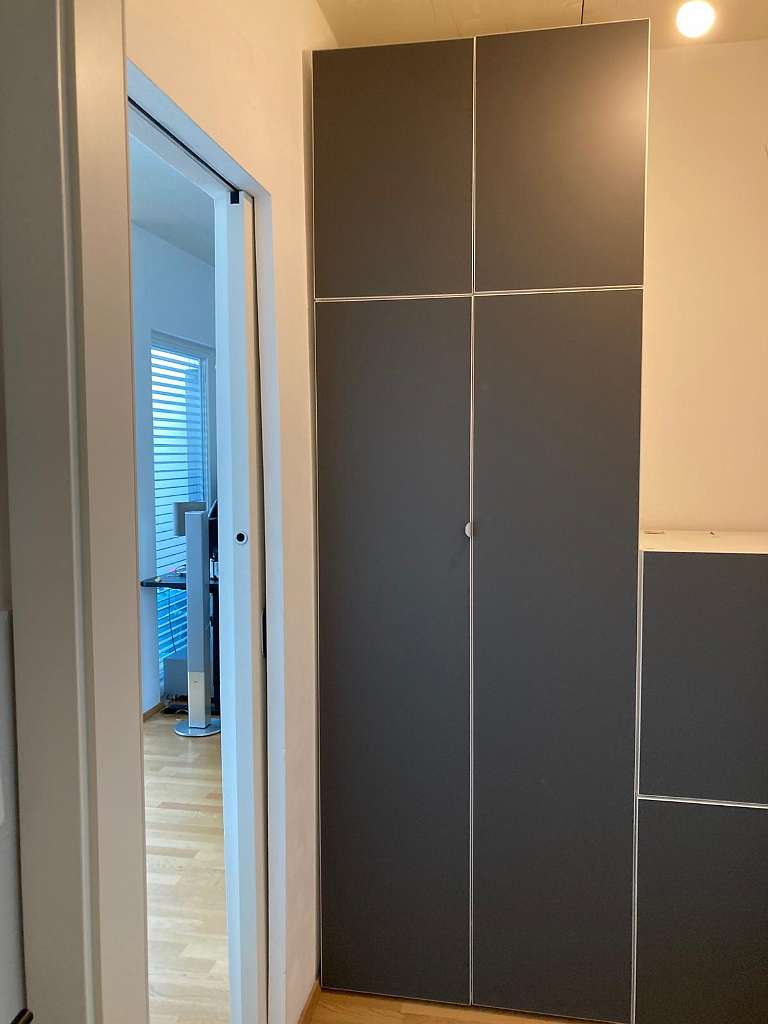 IkeaSchrank80x55x240cmdunkelgrau,Platsa/Skatvalinkl.Einlegeboden