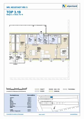 3-Zimmer-Wohnung mieten in Wiener Neustadt – 70,43 m², € 841 – Bild 5 von 5
