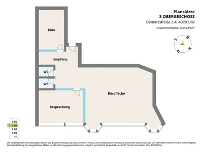 3-Zimmer-Gewerbeimmobilie mieten in Linz – 154 m², € 2.316 – Bild 5 von 5