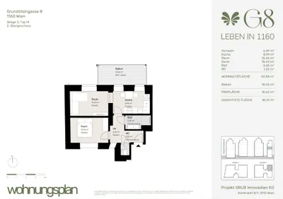2-Zimmer-Wohnung kaufen in Wien – 40,77 m², € 348.000 – Bild 27 von 27