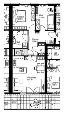 3-Zimmer-Wohnung kaufen in Linz Land – 75,1 m², € 315.930 – Bild 4 von 5