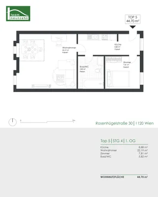 2-Zimmer-Wohnung kaufen in Wien – 44,24 m², € 229.000 – Bild 31 von 31