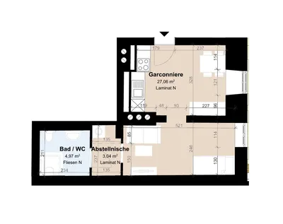 2-Zimmer-Wohnung mieten in Graz – 35,07 m², € 364
