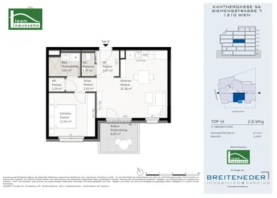 Immobilie kaufen in Wien – 47,74 m², € 289.000 – Bild 14 von 14